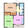 メゾンめばえＢ棟 2Kの間取り