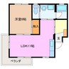 クリニヤンクール 1LDKの間取り