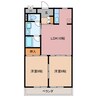 リバーベル 2LDKの間取り