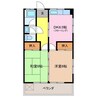 大海ハイツ 2DKの間取り