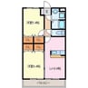 ピュアタウンⅠ 2DKの間取り