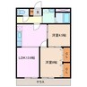 シティハイツ日野陵 2LDKの間取り