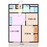 シティハイツ日野陵 2LDKの間取り