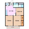 シティハイツ日野陵 3DKの間取り
