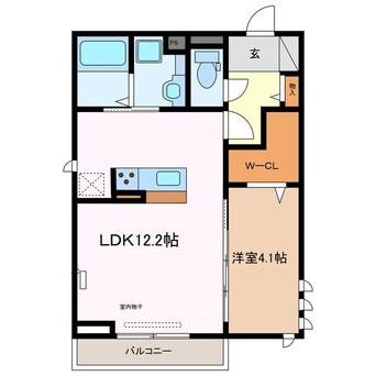 間取図 Ｄ－ｃｈａｍｂｒｅ芝田