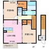 フィオーレ松本　A棟 2LDKの間取り