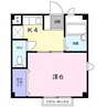 エバーグリーン森 1Kの間取り
