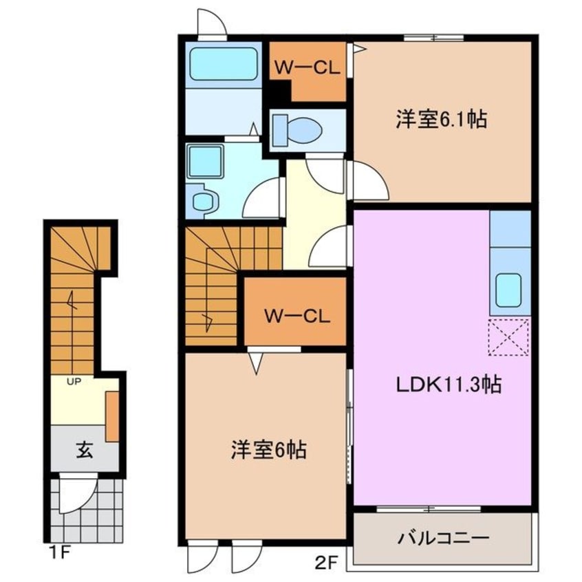 間取図 ハイツＵＴＳＵＢＥ　Ⅱ