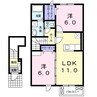 オーブ　ヴィーナス 2LDKの間取り