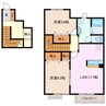 オーブリー釆女 2LDKの間取り