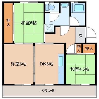 間取図 笹川公団　102棟