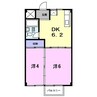 サニーコート日永 2DKの間取り