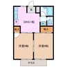 シティハイツ伊藤 2DKの間取り