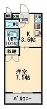 ユーミー日愛マンション 1Kの間取り