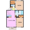 アリビオ東日野 2LDKの間取り