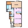 スクエア日永西Ⅱ 1LDKの間取り