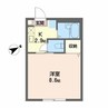 アドミラブールA棟 1Kの間取り