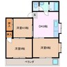 ノーブル山内Ｂ棟 3DKの間取り