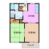 白山ハイツ 2DKの間取り