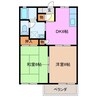 白山ハイツ 2DKの間取り