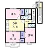 フォレスト　ガ－デン　Ⅱ 3DKの間取り