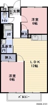 サープラス石塚Ｂ 2LDKの間取り