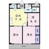 シティハイツ日野陵 3DKの間取り