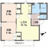 ルミエール城西　Ａ棟 2LDKの間取り