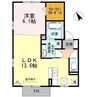 ホワイトハウス 1LDKの間取り