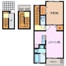 プラシード　キャトル 1LDKの間取り