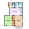 シャトー・ノ－ルⅠ 2DKの間取り