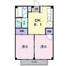ラフォーレ新正Ｂ 2DKの間取り