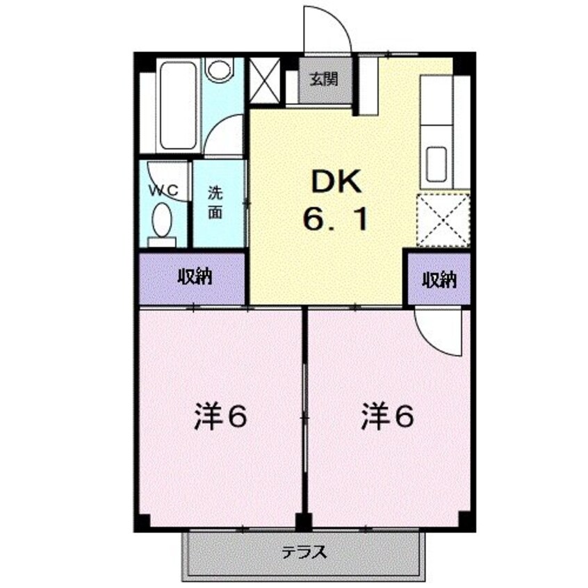 間取図 ラフォーレ新正Ｂ