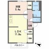 ヴィラージュときわ 1LDKの間取り