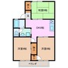 ベルファミールＡ棟 3DKの間取り