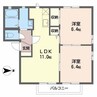 ウィンディKUSU　A 2LDKの間取り