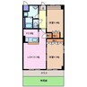 サンドリームB棟 2LDKの間取り