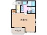 リバーフロント 1Kの間取り