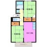 プレジール前山 2DKの間取り