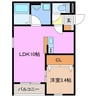 LECOCON四日市Ⅷ 1LDKの間取り