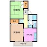 セジュール富田　Ａ棟 2Kの間取り