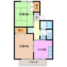 セジュール富田　Ａ棟 2Kの間取り