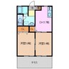 アルシオネ宮の前　Ｂ棟 2Kの間取り