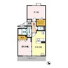 フローラルパークス　A 2DKの間取り
