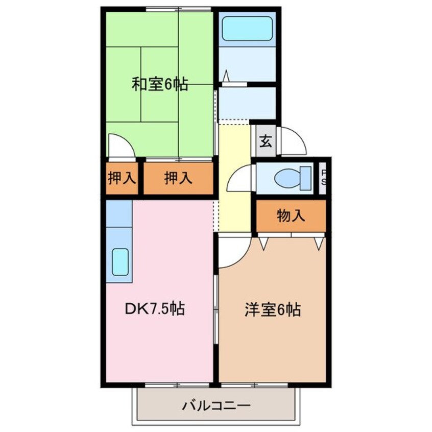 間取図 プレジール三宅　D