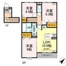 TORISIA　南富田町　B 3LDKの間取り