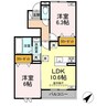 TORISIA　南富田町　B 2LDKの間取り