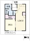 メープルマツモト 1LDKの間取り