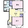 サンヒルズ大谷Ⅰ 2DKの間取り