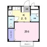 スパシオ川原Ⅱ 1Kの間取り